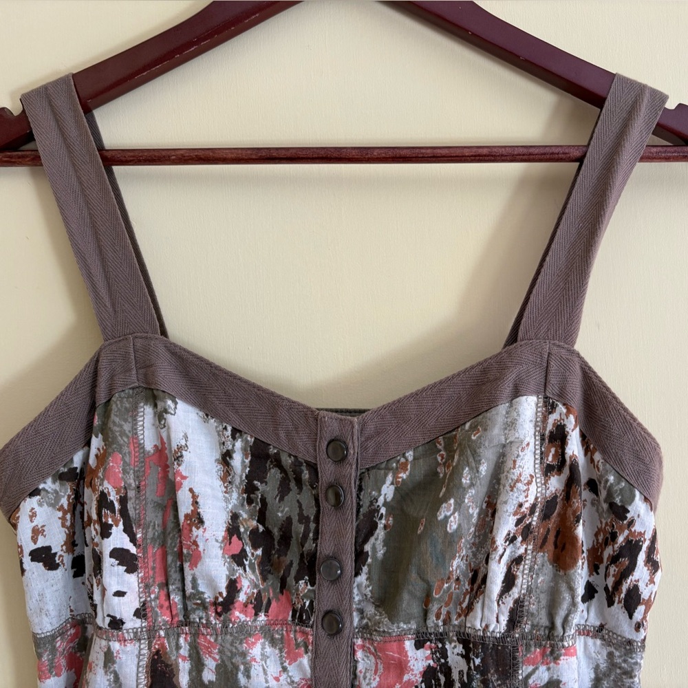 DKNY Strapy Dress in Coral, Browns, and Green Size M EUC - Picture 5 of 10